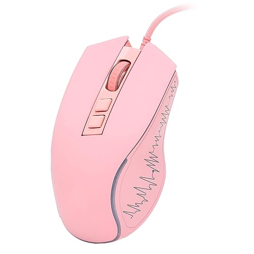 Keenso Gaming Maus RGB Hintergrundbeleuchtung Ergonomisches Design für Gaming Office Home, Wired Mouse 4 Einstellbare DPI -Laptop -PC Spielmäuse (PINK) Bild 3