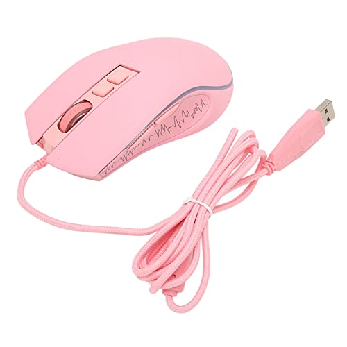 Keenso Gaming Maus RGB Hintergrundbeleuchtung Ergonomisches Design für Gaming Office Home, Wired Mouse 4 Einstellbare DPI -Laptop -PC Spielmäuse (PINK) Bild 5