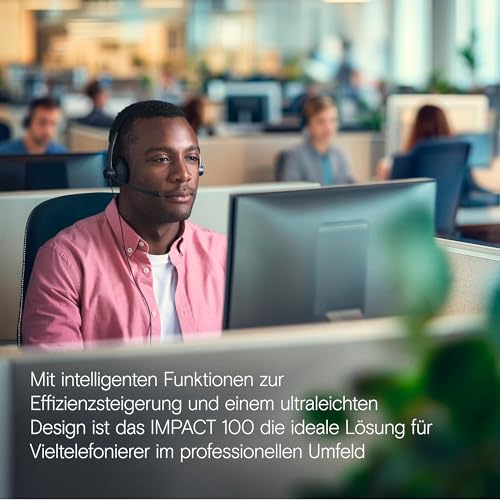 EPOS Impact 100 UC Stereo USB-C+A Headset mit Mikrofon, Universal Communications, Geräuschunterdrückung, Leichtgewicht, USB-Adapter, UC Professionell Kopfhörer, Ohrpolster weich, Schwarz Bild 6