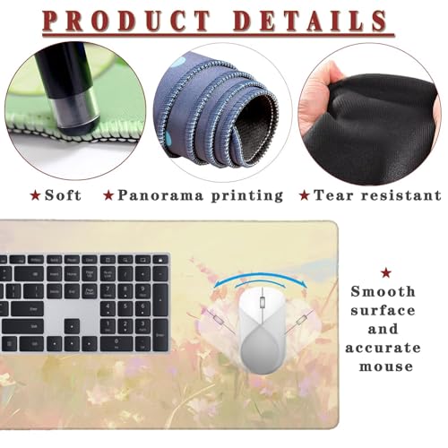 Mauspad XXL 1400x800x4mm Wasserdicht Schreibtischunterlage Rutschfeste Speed Gaming Mousepad Pictures (3) Groß Desk Mouse Mat Maus Pad, Schreibtisch Unterlage Deko für PC, Macbook, Laptop, Home Office Bild 4
