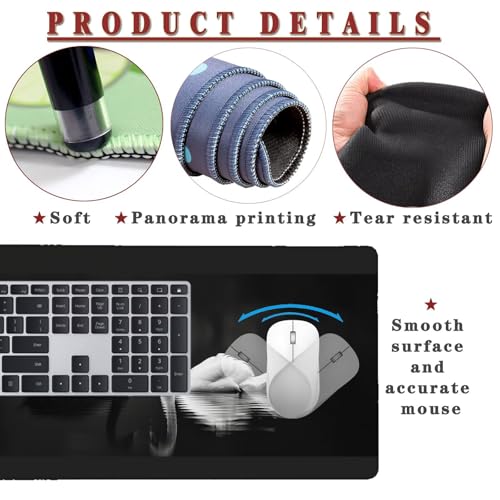 Mauspad XXL 1400x800x4mm Wasserdicht Schreibtischunterlage rutschfeste Speed Gaming Mousepad Photo (8) Groß Desk Mouse Mat Maus Pad, Schreibtisch Unterlage Deko für PC, MacBook, Laptop, Home Office Bild 4
