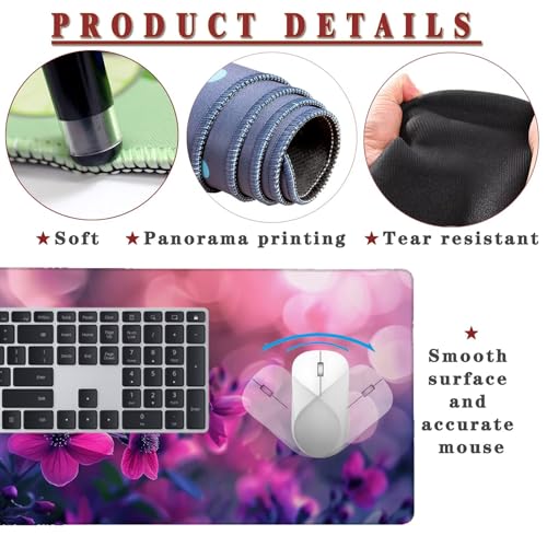 Mauspad XXL 1400x800x4mm Wasserdicht Schreibtischunterlage rutschfeste Speed Gaming Mousepad Pink (12) Groß Desk Mouse Mat Maus Pad, Schreibtisch Unterlage Deko für PC, MacBook, Laptop, Home Office Bild 4