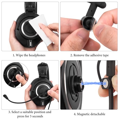 GEEKRIA Aufsteckbares Kopfhörer-Boom-Mikrofon, wandeln Sie Ihren geliebten Kopfhörer in ein Gaming-Headset um, abnehmbares, flexibles Mod-Mikrofon, kompatibel mit PCs/Spielkonsolen/Handheld-Geräten Bild 3