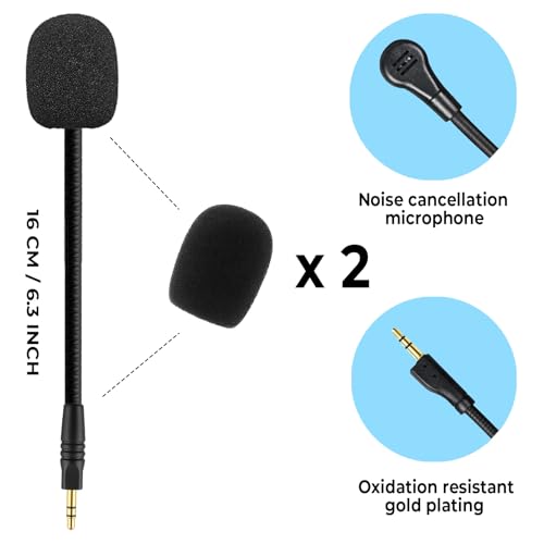 Ersatz-Spielmikrofon, kompatibel mit Havit H2002D Gaming-Headsets, abnehmbares kristallklares Mikrofon mit Geräuschunterdrückung, 2 Schaumstoffabdeckungen Bild 2