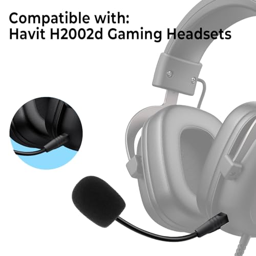 Ersatz-Spielmikrofon, kompatibel mit Havit H2002D Gaming-Headsets, abnehmbares kristallklares Mikrofon mit Geräuschunterdrückung, 2 Schaumstoffabdeckungen Bild 3