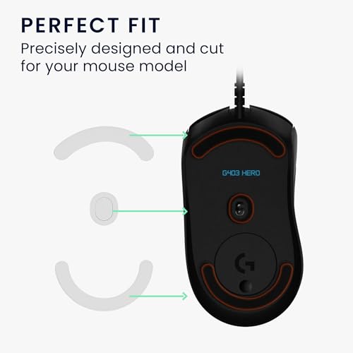 kwmobile Mouse Feet Sticker kompatibel mit Logitech G403 / G603 / G703 Ersatz Glider - Mausfüße passgenau - Maus Glides in Weiß Bild 3