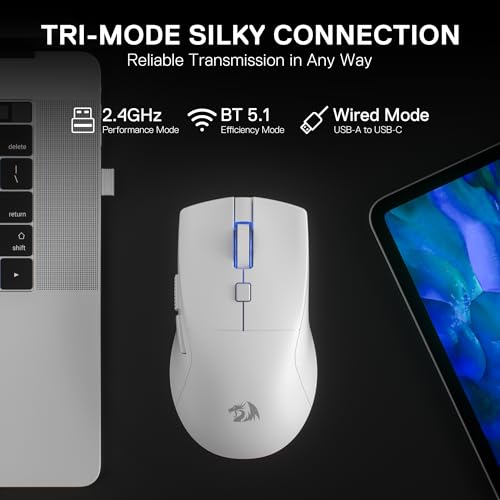 Redragon M618 LIT kabellose Gaming-Maus, optische ergonomische Maus mit 10.000 DPI und 6 programmierbaren Tasten, Ultraleicht mit 70g, Software unterstützt DIY-Tastenbelegungen Bild 3
