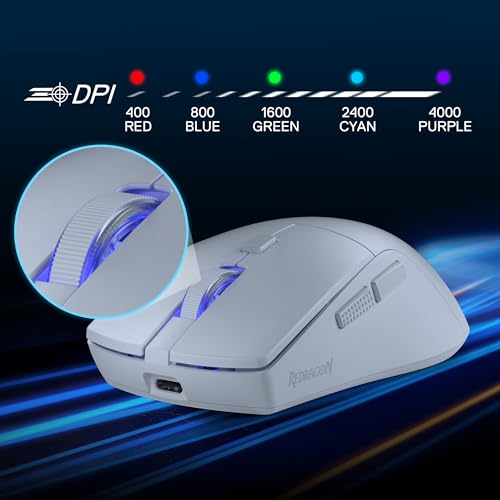 Redragon M618 LIT kabellose Gaming-Maus, optische ergonomische Maus mit 10.000 DPI und 6 programmierbaren Tasten, Ultraleicht mit 70g, Software unterstützt DIY-Tastenbelegungen Bild 4