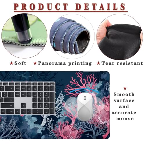 Mauspad XXL 1400x800x4mm Wasserdicht Schreibtischunterlage rutschfeste Speed Gaming Mousepad Pink (16) Groß Desk Mouse Mat Maus Pad, Schreibtisch Unterlage Deko für PC, MacBook, Laptop, Home Office Bild 4