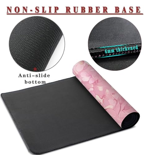 Mauspad XXL 1400x800x4mm Wasserdicht Schreibtischunterlage rutschfeste Speed Gaming Mousepad Pink (9) Groß Desk Mouse Mat Maus Pad, Schreibtisch Unterlage Deko für PC, MacBook, Laptop, Home Office Bild 3