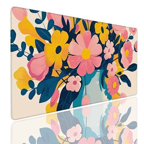 Mauspad XXL 1400x800x4mm Wasserdicht Schreibtischunterlage rutschfeste Speed Gaming Mousepad Pink (14) Groß Desk Mouse Mat Maus Pad, Schreibtisch Unterlage Deko für PC, MacBook, Laptop, Home Office Bild 1