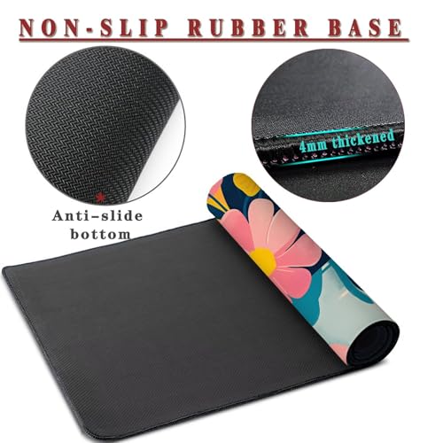Mauspad XXL 1400x800x4mm Wasserdicht Schreibtischunterlage rutschfeste Speed Gaming Mousepad Pink (14) Groß Desk Mouse Mat Maus Pad, Schreibtisch Unterlage Deko für PC, MacBook, Laptop, Home Office Bild 3