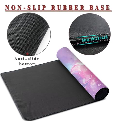 Mauspad XXL 1400x800x4mm Wasserdicht Schreibtischunterlage rutschfeste Speed Gaming Mousepad Pink (7) Groß Desk Mouse Mat Maus Pad, Schreibtisch Unterlage Deko für PC, MacBook, Laptop, Home Office Bild 3