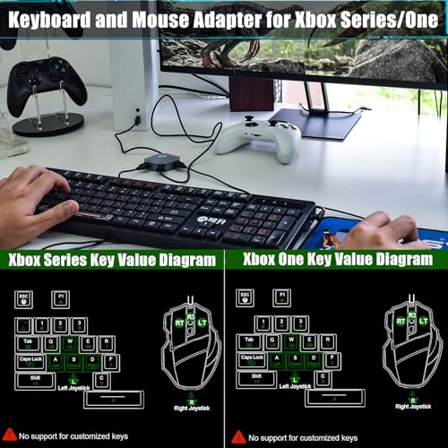 Tastatur und Maus Adapter für Nintendo Switch/Xbox Series X/S/Xbox One/PS4/PS3, Gaming Tastatur Maus konverter Support Mouse Sensitivity Adjustment/Zielgeschwindigkeit/Totzonenanpassung,Plug-and-Play Bild 6
