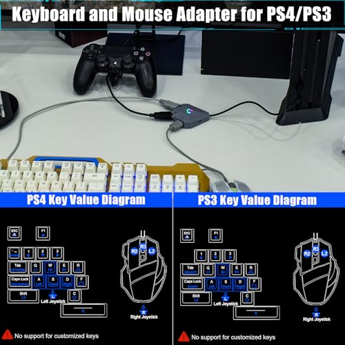 Tastatur und Maus Adapter für Nintendo Switch/Xbox Series X/S/Xbox One/PS4/PS3, Gaming Tastatur Maus konverter Support Mouse Sensitivity Adjustment/Zielgeschwindigkeit/Totzonenanpassung,Plug-and-Play Bild 7