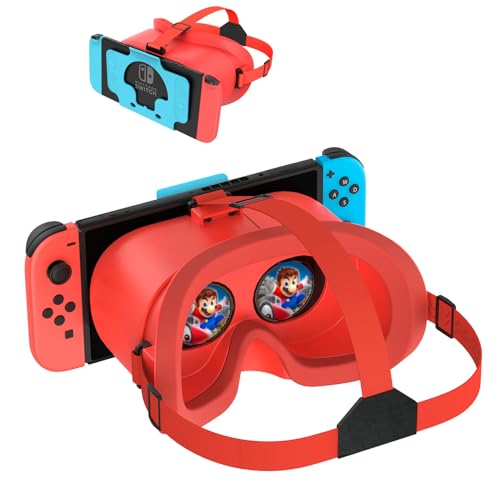 VR-Headset für Nintendo Switch OLED & Switch - Verstellbare HD-Linsen & Kopfband, Bequeme 3D-Brille für Zelda, Mario Odyssey, Smash Bros VR-Gaming Bild 1