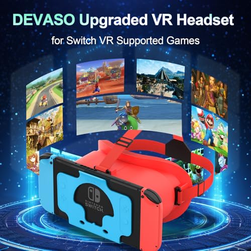 VR-Headset für Nintendo Switch OLED & Switch - Verstellbare HD-Linsen & Kopfband, Bequeme 3D-Brille für Zelda, Mario Odyssey, Smash Bros VR-Gaming Bild 7