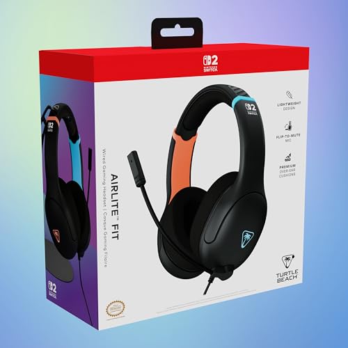 Turtle Beach Airlite Fit Wired Gaming Headset Offiziell Lizenziert für Nintendo Switch 2, 1, und OLED, Anthrazitschwarz Bild 7