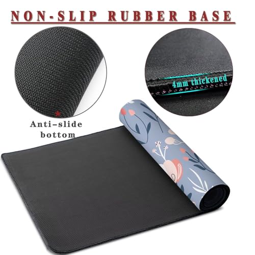 Mauspad XXL 1400x800x4mm Wasserdicht Schreibtischunterlage rutschfeste Speed Gaming Mousepad Plant (1) Groß Desk Mouse Mat Maus Pad, Schreibtisch Unterlage Deko für PC, MacBook, Laptop, Home Office Bild 3