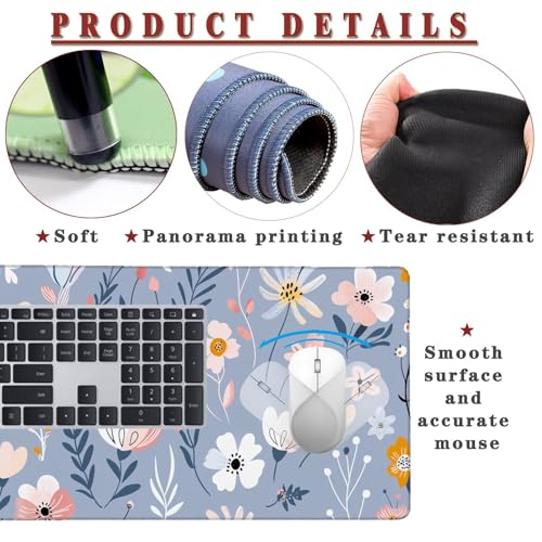 Mauspad XXL 1400x800x4mm Wasserdicht Schreibtischunterlage rutschfeste Speed Gaming Mousepad Plant (1) Groß Desk Mouse Mat Maus Pad, Schreibtisch Unterlage Deko für PC, MacBook, Laptop, Home Office Bild 4