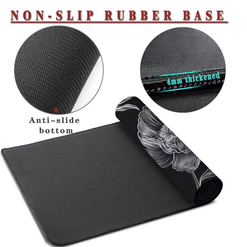 Mauspad XXL 1400x800x4mm Wasserdicht Schreibtischunterlage rutschfeste Speed Gaming Mousepad Plant (6) Groß Desk Mouse Mat Maus Pad, Schreibtisch Unterlage Deko für PC, MacBook, Laptop, Home Office Bild 3