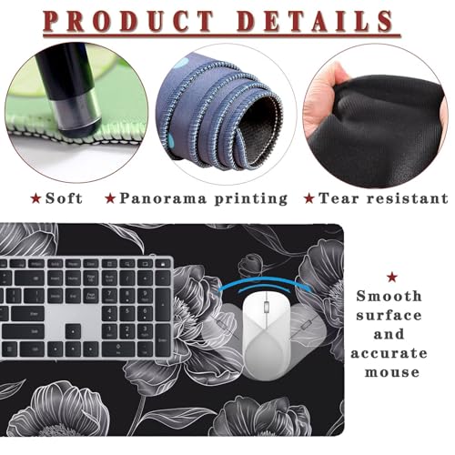 Mauspad XXL 1400x800x4mm Wasserdicht Schreibtischunterlage rutschfeste Speed Gaming Mousepad Plant (6) Groß Desk Mouse Mat Maus Pad, Schreibtisch Unterlage Deko für PC, MacBook, Laptop, Home Office Bild 4