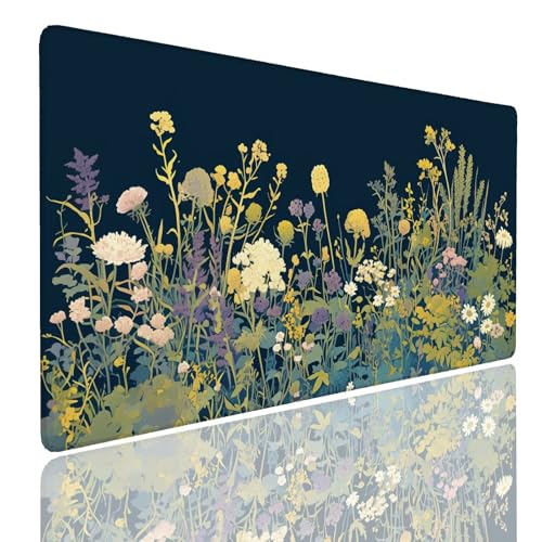 Mauspad XXL 1400x800x4mm Wasserdicht Schreibtischunterlage rutschfeste Speed Gaming Mousepad Plant (4) Groß Desk Mouse Mat Maus Pad, Schreibtisch Unterlage Deko für PC, MacBook, Laptop, Home Office Bild 1