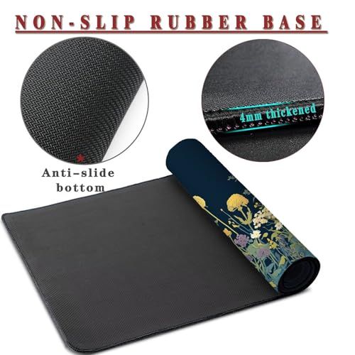 Mauspad XXL 1400x800x4mm Wasserdicht Schreibtischunterlage rutschfeste Speed Gaming Mousepad Plant (4) Groß Desk Mouse Mat Maus Pad, Schreibtisch Unterlage Deko für PC, MacBook, Laptop, Home Office Bild 3