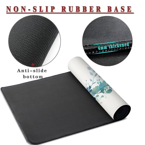 Mauspad XXL 1400x800x4mm Wasserdicht Schreibtischunterlage rutschfeste Speed Gaming Mousepad Plant (2) Groß Desk Mouse Mat Maus Pad, Schreibtisch Unterlage Deko für PC, MacBook, Laptop, Home Office Bild 3