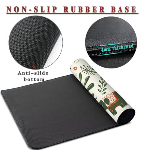 Mauspad XXL 1400x800x4mm Wasserdicht Schreibtischunterlage rutschfeste Speed Gaming Mousepad Plants (13) Groß Desk Mouse Mat Maus Pad, Schreibtisch Unterlage Deko für PC, MacBook, Laptop, Home Office Bild 3
