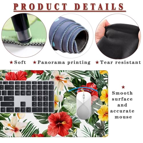 Mauspad XXL 1400x800x4mm Wasserdicht Schreibtischunterlage rutschfeste Speed Gaming Mousepad Plants (11) Groß Desk Mouse Mat Maus Pad, Schreibtisch Unterlage Deko für PC, MacBook, Laptop, Home Office Bild 4