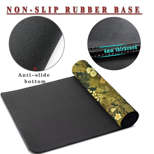 Mauspad XXL 1400x800x4mm Wasserdicht Schreibtischunterlage rutschfeste Speed Gaming Mousepad Plants (15) Groß Desk Mouse Mat Maus Pad, Schreibtisch Unterlage Deko für PC, MacBook, Laptop, Home Office Bild 3