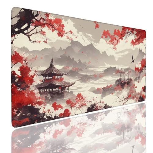 Mauspad XXL 1400x800x4mm Wasserdicht Schreibtischunterlage rutschfeste Speed Gaming Mousepad Plants (8) Groß Desk Mouse Mat Maus Pad, Schreibtisch Unterlage Deko für PC, MacBook, Laptop, Home Office Bild 1
