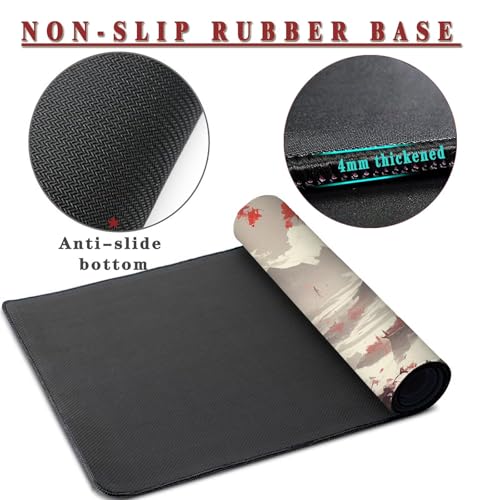 Mauspad XXL 1400x800x4mm Wasserdicht Schreibtischunterlage rutschfeste Speed Gaming Mousepad Plants (8) Groß Desk Mouse Mat Maus Pad, Schreibtisch Unterlage Deko für PC, MacBook, Laptop, Home Office Bild 3