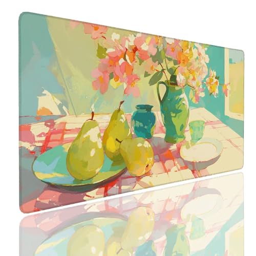 Mauspad XXL 1400x800x4mm Wasserdicht Schreibtischunterlage rutschfeste Speed Gaming Mousepad Pots (1) Groß Desk Mouse Mat Maus Pad, Schreibtisch Unterlage Deko für PC, MacBook, Laptop, Home Office Bild 1