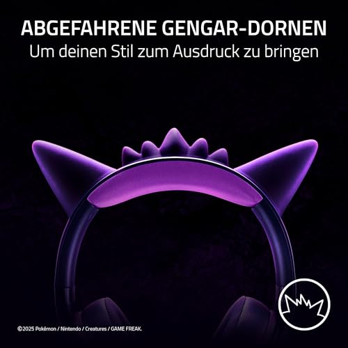 Razer Kraken Kitty V2 - Gengar Pokémon Edition - USB-Headset - Gengar-Stacheln - Streamreaktive Beleuchtung - HyperClear-Kardioidenmikrofon - Triforce 40-mm-Treiber - 7.1 Surround Sound | Violett Bild 2