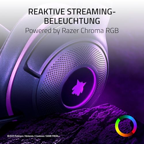 Razer Kraken Kitty V2 - Gengar Pokémon Edition - USB-Headset - Gengar-Stacheln - Streamreaktive Beleuchtung - HyperClear-Kardioidenmikrofon - Triforce 40-mm-Treiber - 7.1 Surround Sound | Violett Bild 3