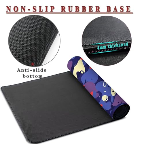 Mauspad XXL 1400x800x4mm Wasserdicht Schreibtischunterlage rutschfeste Speed Gaming Mousepad Purple (14) Groß Desk Mouse Mat Maus Pad, Schreibtisch Unterlage Deko für PC, MacBook, Laptop, Home Office Bild 3