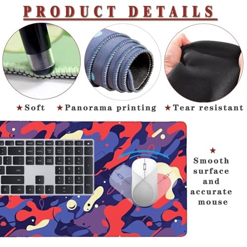Mauspad XXL 1400x800x4mm Wasserdicht Schreibtischunterlage rutschfeste Speed Gaming Mousepad Purple (14) Groß Desk Mouse Mat Maus Pad, Schreibtisch Unterlage Deko für PC, MacBook, Laptop, Home Office Bild 4
