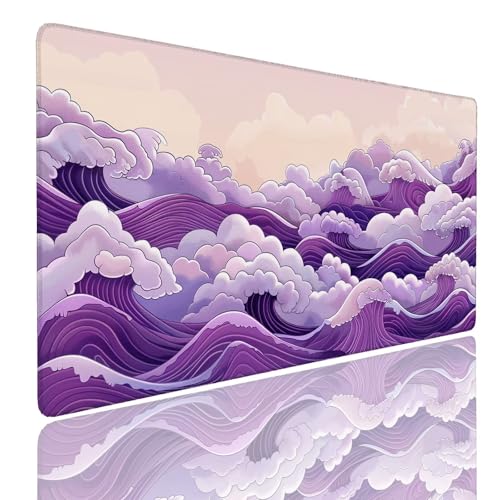 Mauspad XXL 1400x800x4mm Wasserdicht Schreibtischunterlage rutschfeste Speed Gaming Mousepad Purple (10) Groß Desk Mouse Mat Maus Pad, Schreibtisch Unterlage Deko für PC, MacBook, Laptop, Home Office Bild 1