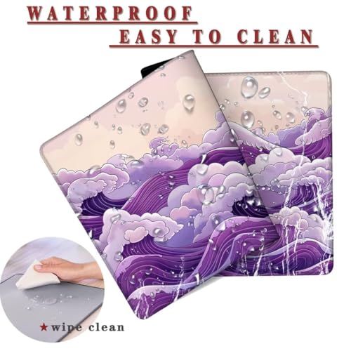Mauspad XXL 1400x800x4mm Wasserdicht Schreibtischunterlage rutschfeste Speed Gaming Mousepad Purple (10) Groß Desk Mouse Mat Maus Pad, Schreibtisch Unterlage Deko für PC, MacBook, Laptop, Home Office Bild 2