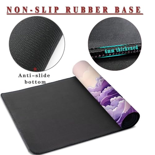 Mauspad XXL 1400x800x4mm Wasserdicht Schreibtischunterlage rutschfeste Speed Gaming Mousepad Purple (10) Groß Desk Mouse Mat Maus Pad, Schreibtisch Unterlage Deko für PC, MacBook, Laptop, Home Office Bild 3