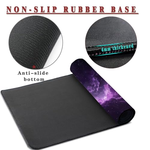 Mauspad XXL 1400x800x4mm Wasserdicht Schreibtischunterlage rutschfeste Speed Gaming Mousepad Purple (12) Groß Desk Mouse Mat Maus Pad, Schreibtisch Unterlage Deko für PC, MacBook, Laptop, Home Office Bild 3