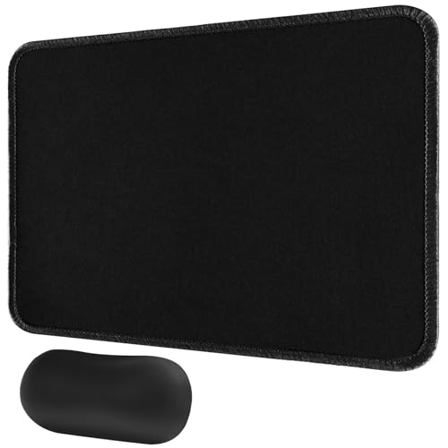 Zindoo Mauspad mit Gelkissen, 260x210x3 mm, rutschfest & Komfortabel für Büro, Gaming, Computer & Laptop | Ergonomisches Schwarzes Handgelenkpad für Angenehme Haltung Bild 1