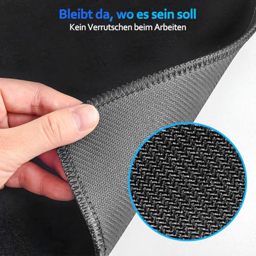 Zindoo Mauspad mit Gelkissen, 260x210x3 mm, rutschfest & Komfortabel für Büro, Gaming, Computer & Laptop | Ergonomisches Schwarzes Handgelenkpad für Angenehme Haltung Bild 6