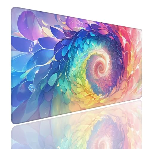 Mauspad XXL 1400x800x4mm Wasserdicht Schreibtischunterlage rutschfeste Speed Gaming Mousepad Rainbow (2) Groß Desk Mouse Mat Maus Pad, Schreibtisch Unterlage Deko für PC, MacBook, Laptop, Home Office Bild 1