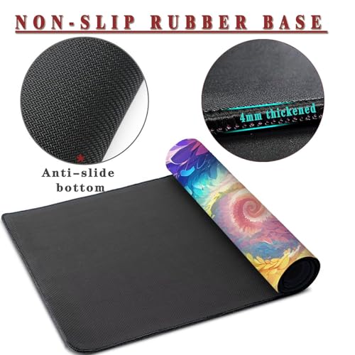 Mauspad XXL 1400x800x4mm Wasserdicht Schreibtischunterlage rutschfeste Speed Gaming Mousepad Rainbow (2) Groß Desk Mouse Mat Maus Pad, Schreibtisch Unterlage Deko für PC, MacBook, Laptop, Home Office Bild 3