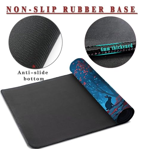 Mauspad XXL 1400x800x4mm Wasserdicht Schreibtischunterlage rutschfeste Speed Gaming Mousepad Rabbit (6) Groß Desk Mouse Mat Maus Pad, Schreibtisch Unterlage Deko für PC, MacBook, Laptop, Home Office Bild 3