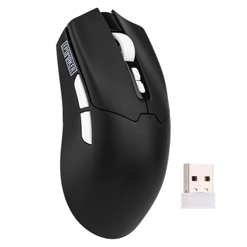 EPOMAKER Click Lite Gaming-Maus Kabellos, 800 bis 12.000 DPI Einstellbar, PAW3311 Sensor, 500mAh, 59g, 2.4G/Bluetooth/USB-C, Kabellose Maus mit 5 Programmable Buttons (Schwarz) Bild 1