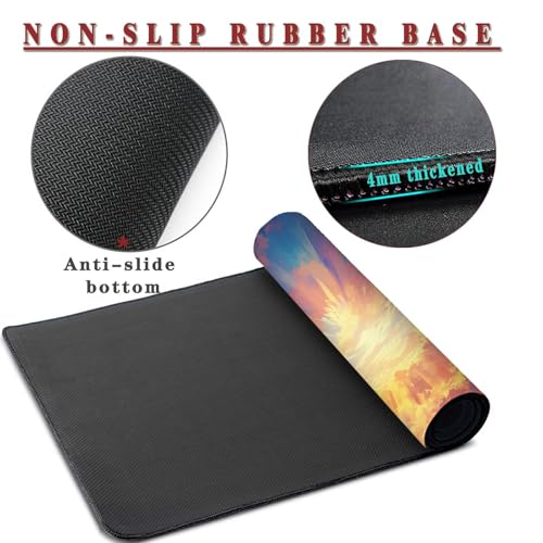 Mauspad XXL 1400x800x4mm Wasserdicht Schreibtischunterlage rutschfeste Speed Gaming Mousepad Rainbow (4) Groß Desk Mouse Mat Maus Pad, Schreibtisch Unterlage Deko für PC, MacBook, Laptop, Home Office Bild 3